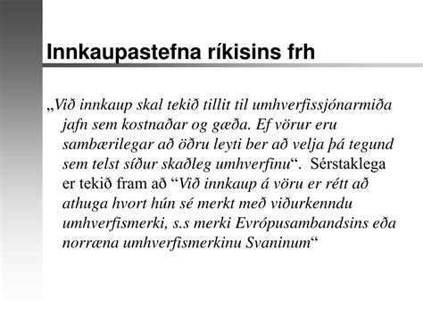 Innkaupastefna ríkisins .